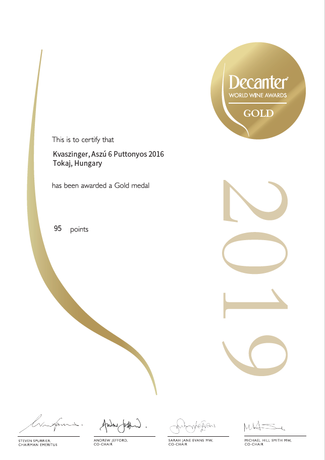 Kvaszinger Relique Decanter World Wine Awards